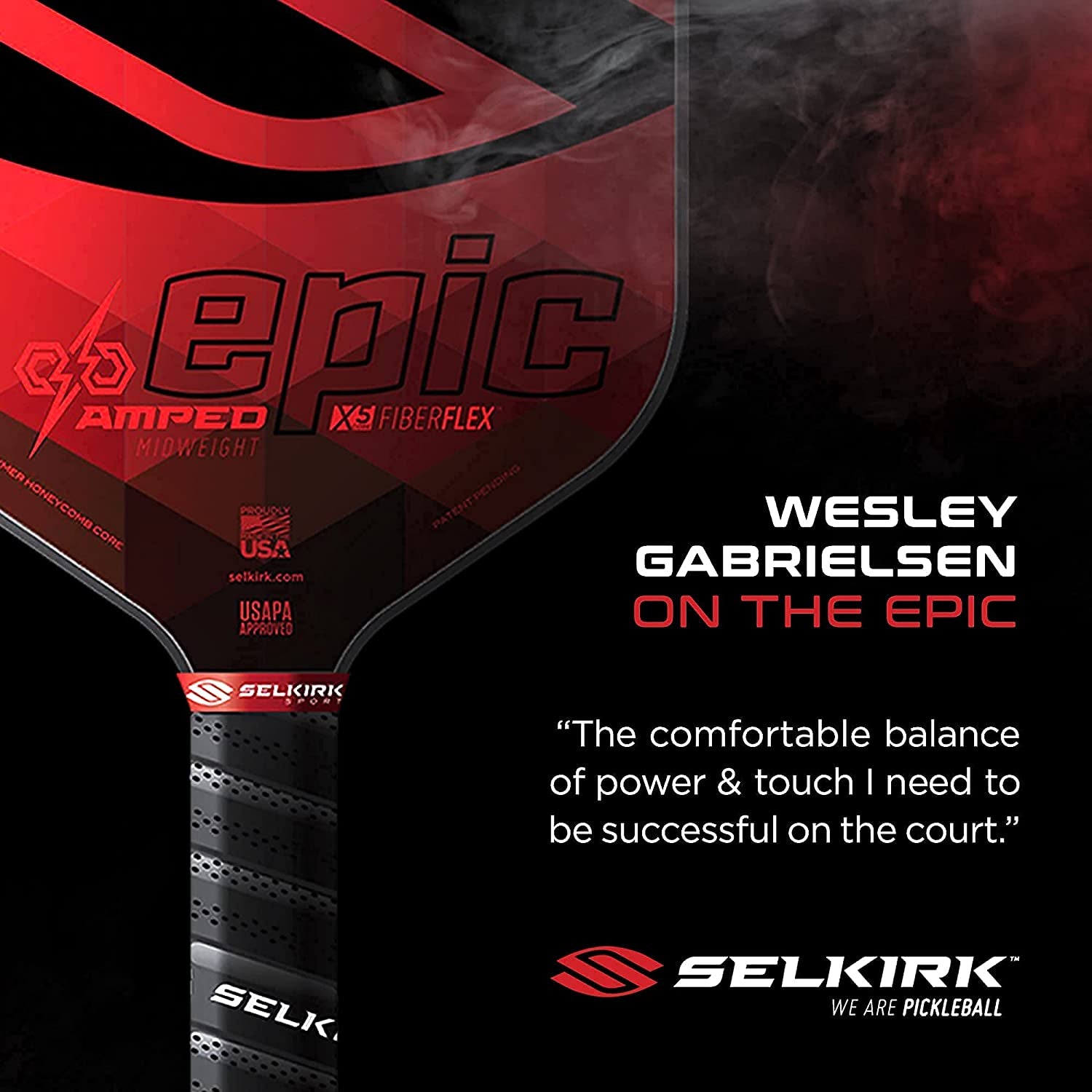 Selkirk Amped Collection Pickleball Paddle | Amped Pro | Amped Control | Pickleball Paddle with Polypropylene X5+ 16Mm Core | Amped Fiberglass Pickleball Rackets