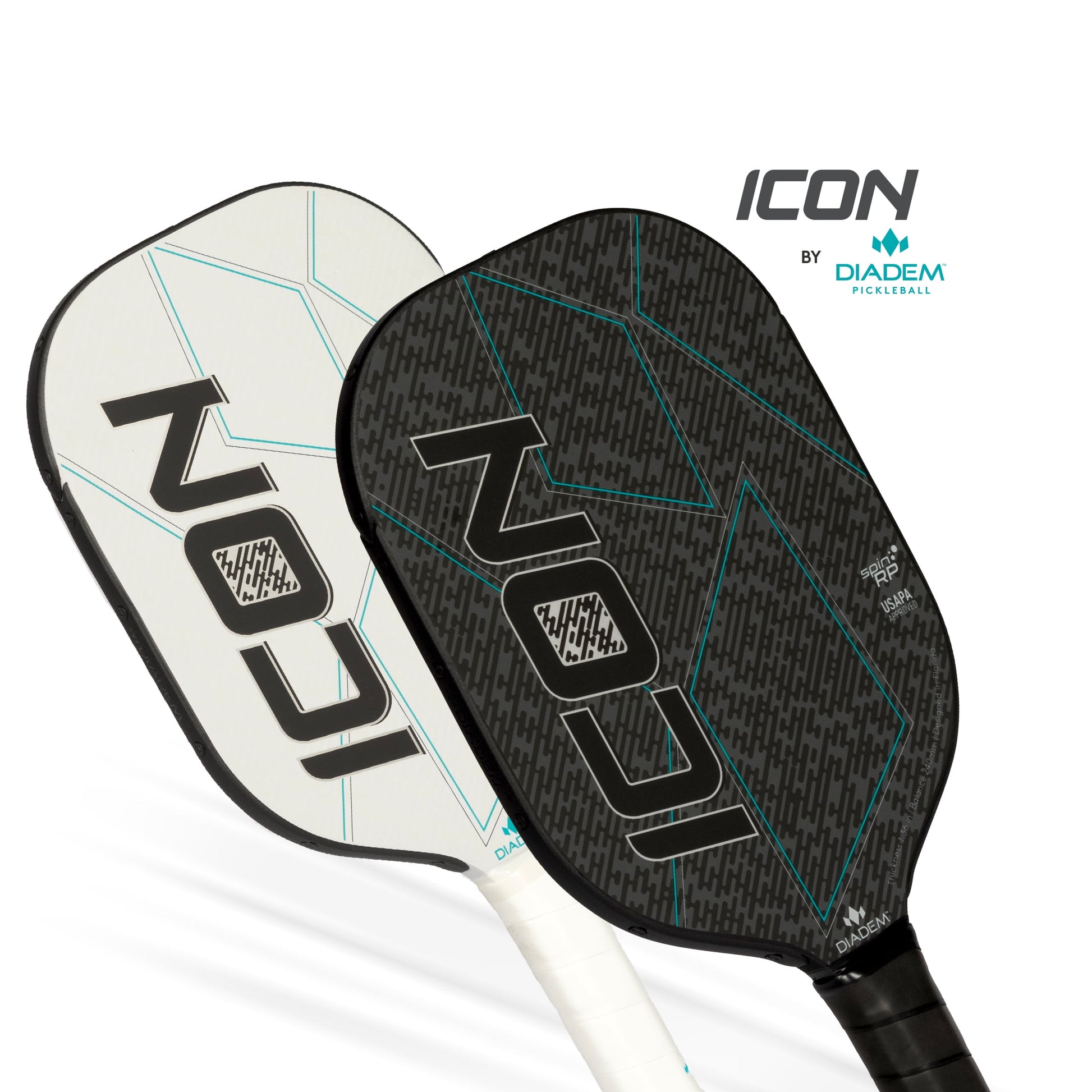 Icon Pickleball Paddle,Liteweight Carbon Fiber in Black,7.7Oz