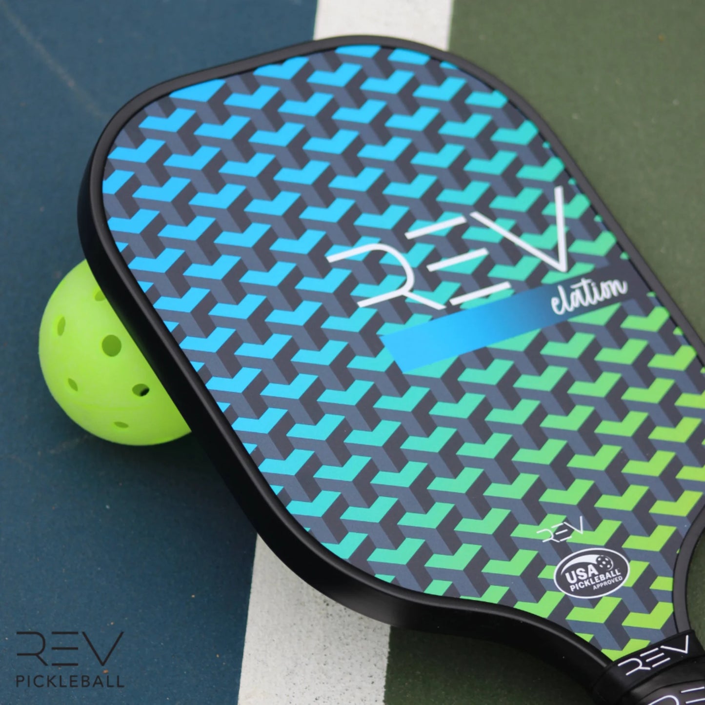 Pickleball Paddles - Pickleball Racket - Honeycomb Core - Fiberglass Face - Elation - Green