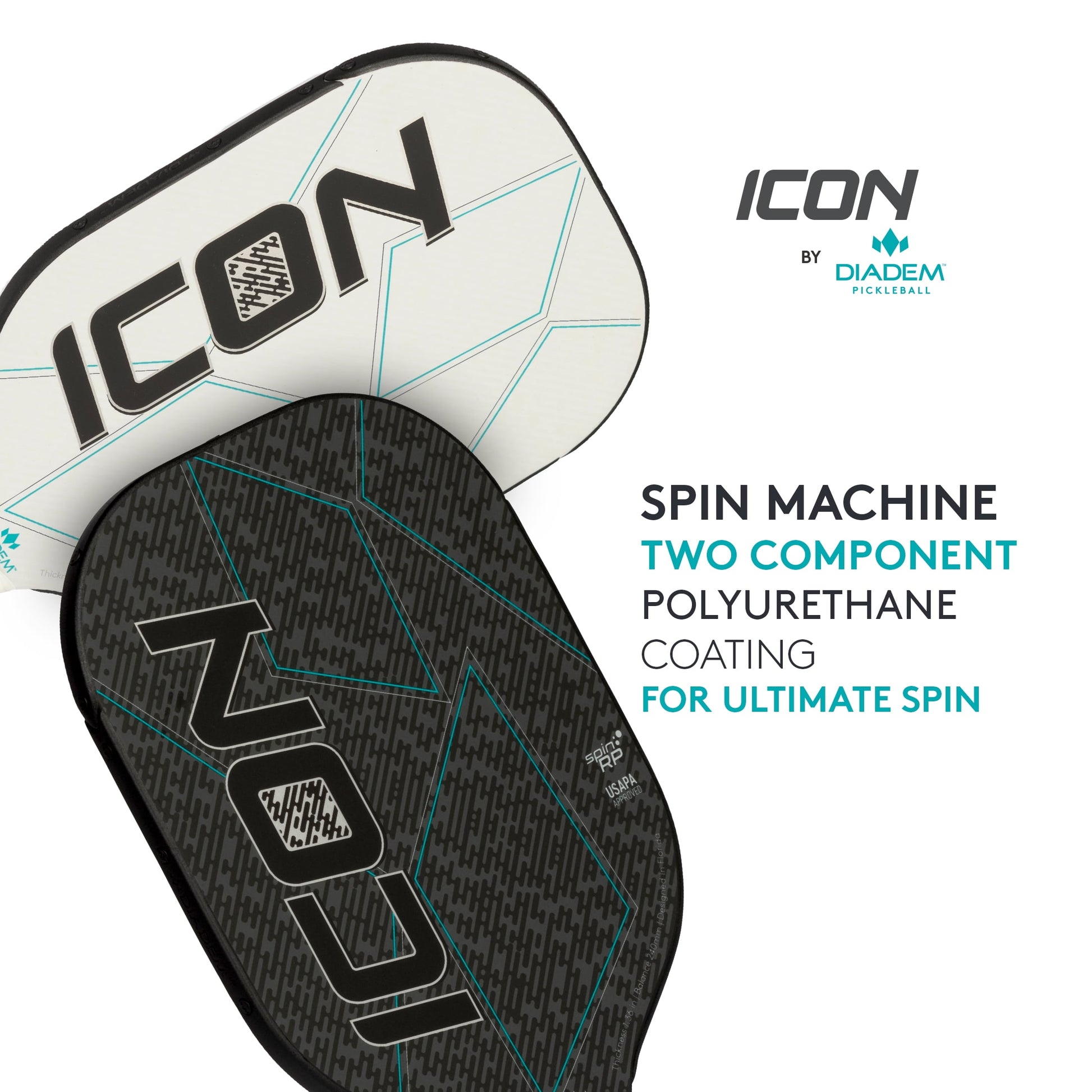 Icon Pickleball Paddle,Liteweight Carbon Fiber in Black,7.7Oz