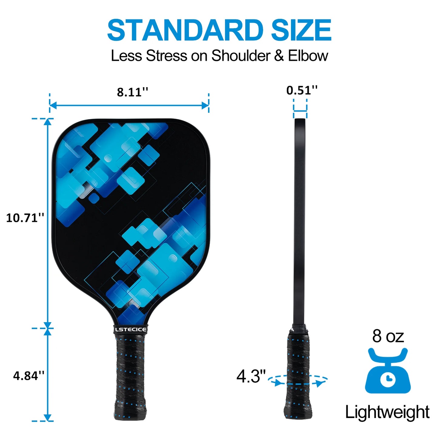 Pickleball Paddles, Fiberglass Surface Polymer Core Pickleball Set of 4, with Portable Case