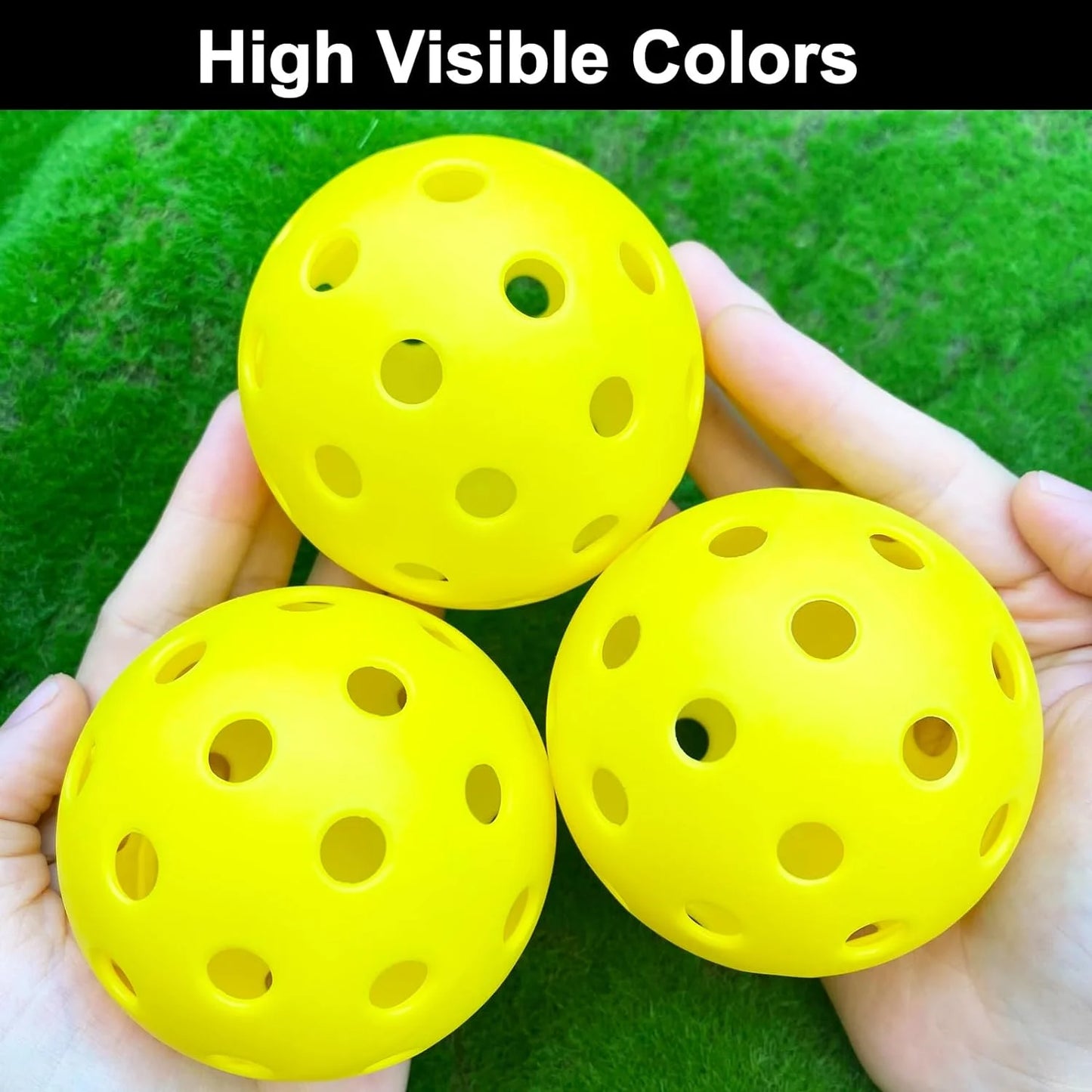 12 Pack Pickleballs, 40 Holes Outdoor Pickleball Balls for Outdoor Sanctioned Tournament, Training Practice Pickle Ball, High Visibility & Durable (Yellow)