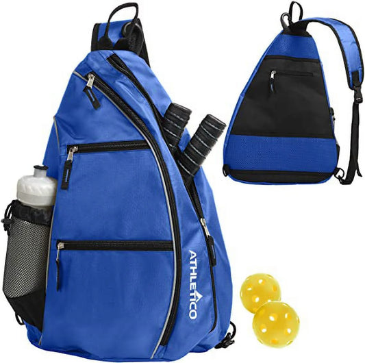 Sling Bag - Crossbody Backpack for Pickleball, Tennis, Racketball, and Travel for Men and Women (Blue)