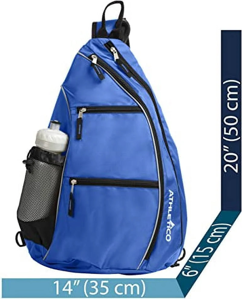 Sling Bag - Crossbody Backpack for Pickleball, Tennis, Racketball, and Travel for Men and Women (Blue)