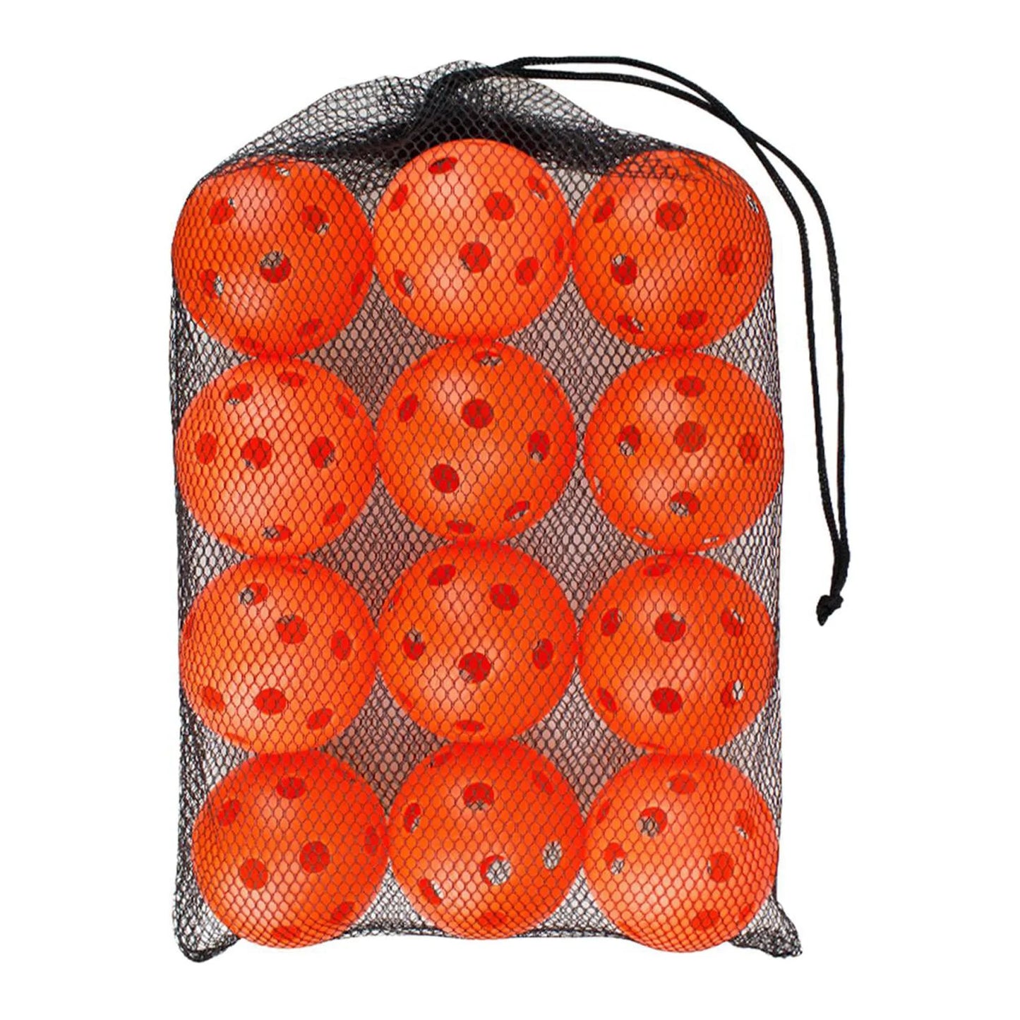 12 Pack Pickleball Balls with 26 Small Precision Drilled Holes Adult Orange