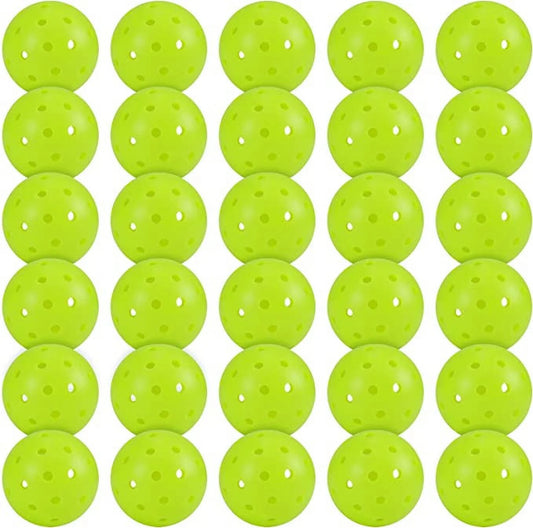 Sportic USA Outdoor & Indoor Pickleball Balls, Green, 30 Count