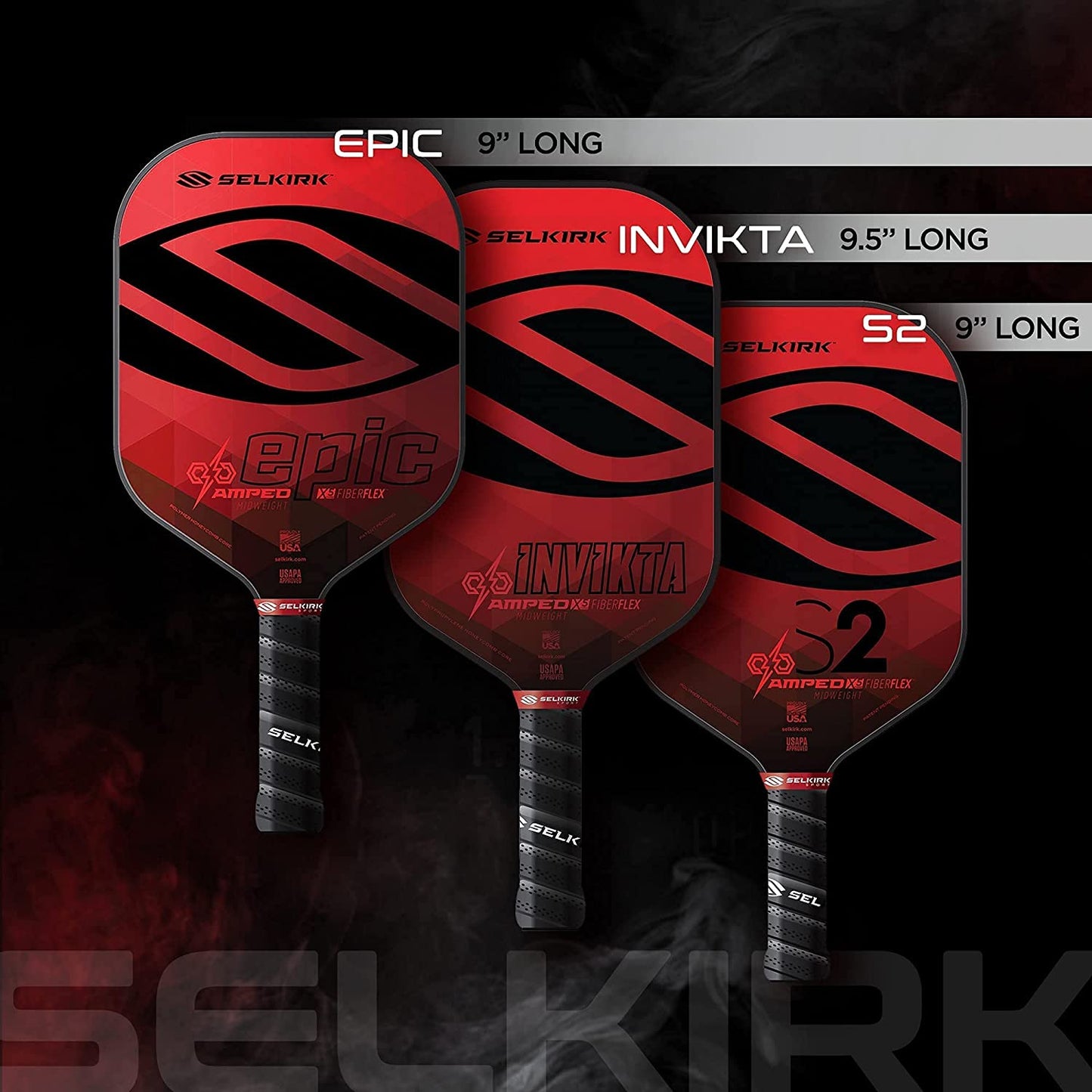 Selkirk Amped Collection Pickleball Paddle | Amped Pro | Amped Control | Pickleball Paddle with Polypropylene X5+ 16Mm Core | Amped Fiberglass Pickleball Rackets