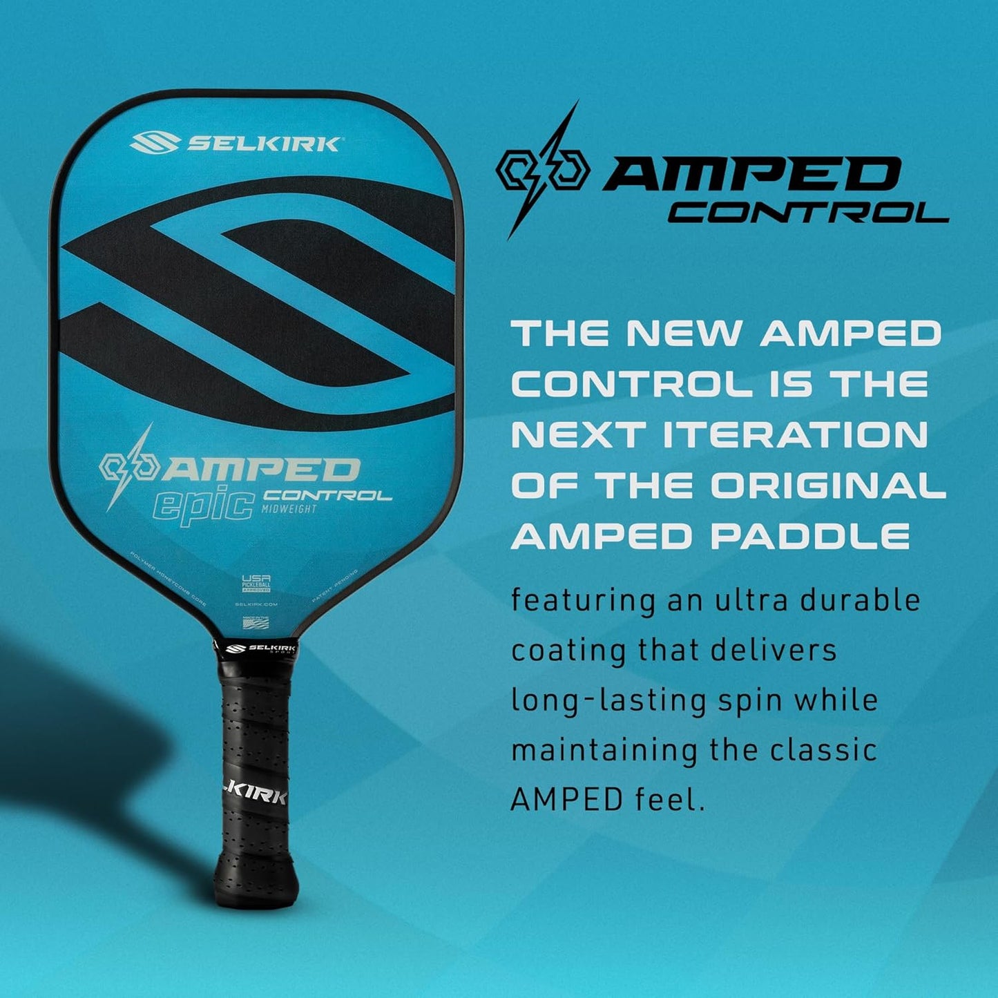 Selkirk Amped Collection Pickleball Paddle | Amped Pro | Amped Control | Pickleball Paddle with Polypropylene X5+ 16Mm Core | Amped Fiberglass Pickleball Rackets